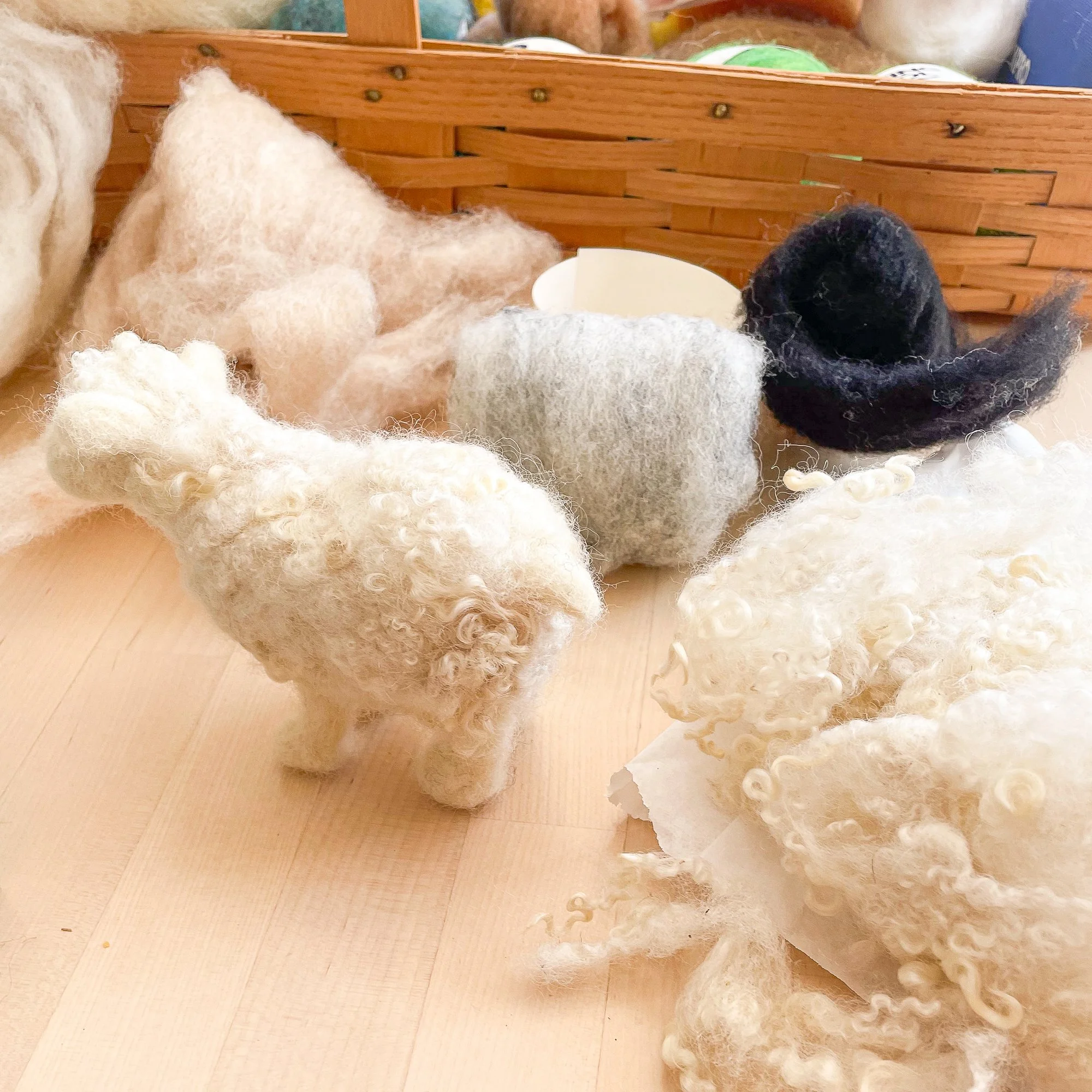 How to needle felt a sheep tail