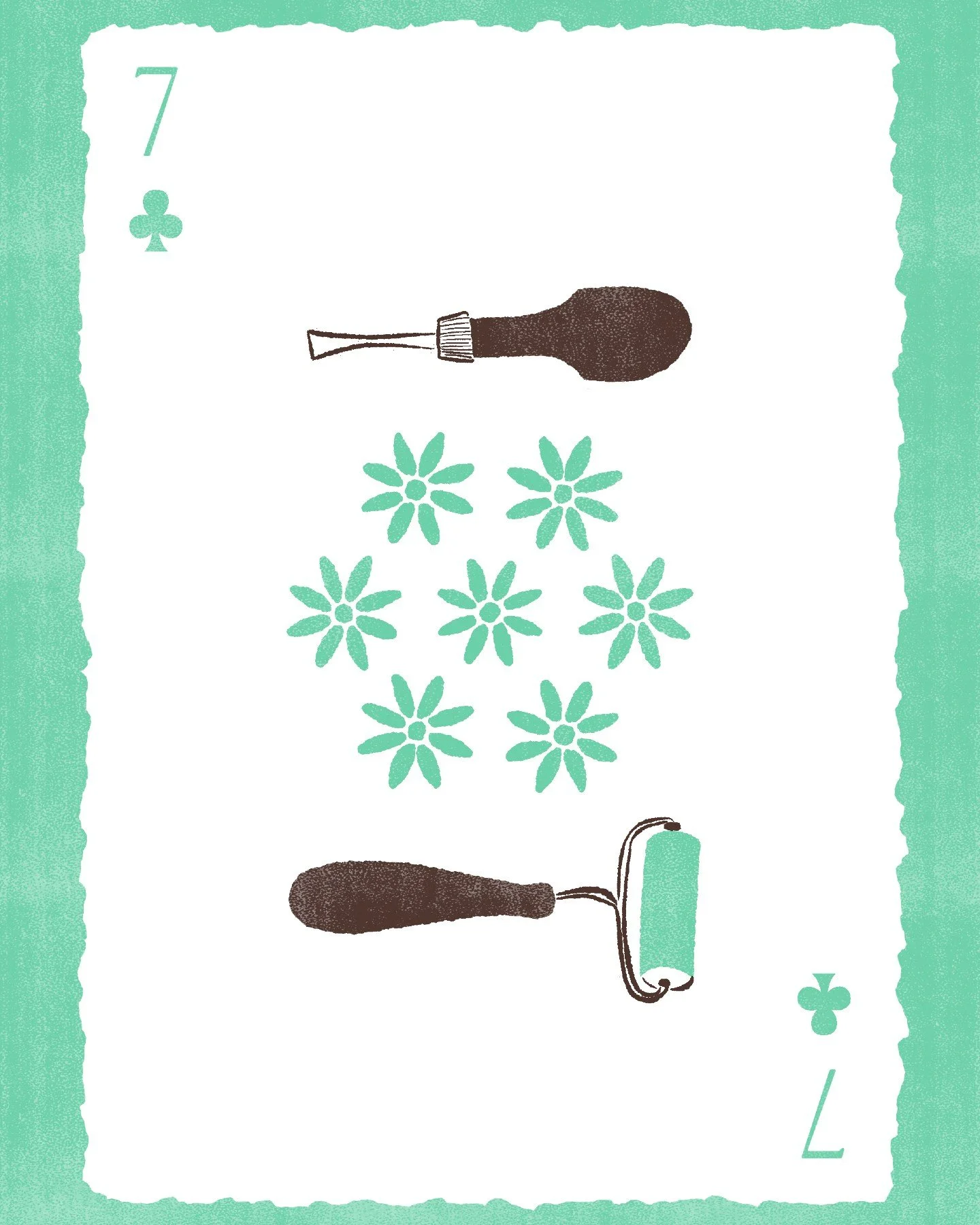 &clubs;️🎨 Blockprint

Voila, Clubs finished! (Swipe for the set)

🃏 This illustration is from my latest work in progress, &quot;Artful,&quot; a deck of cards celebrating creative tools, talents, and traditions.

Made on my iPad with @Procreate, usi