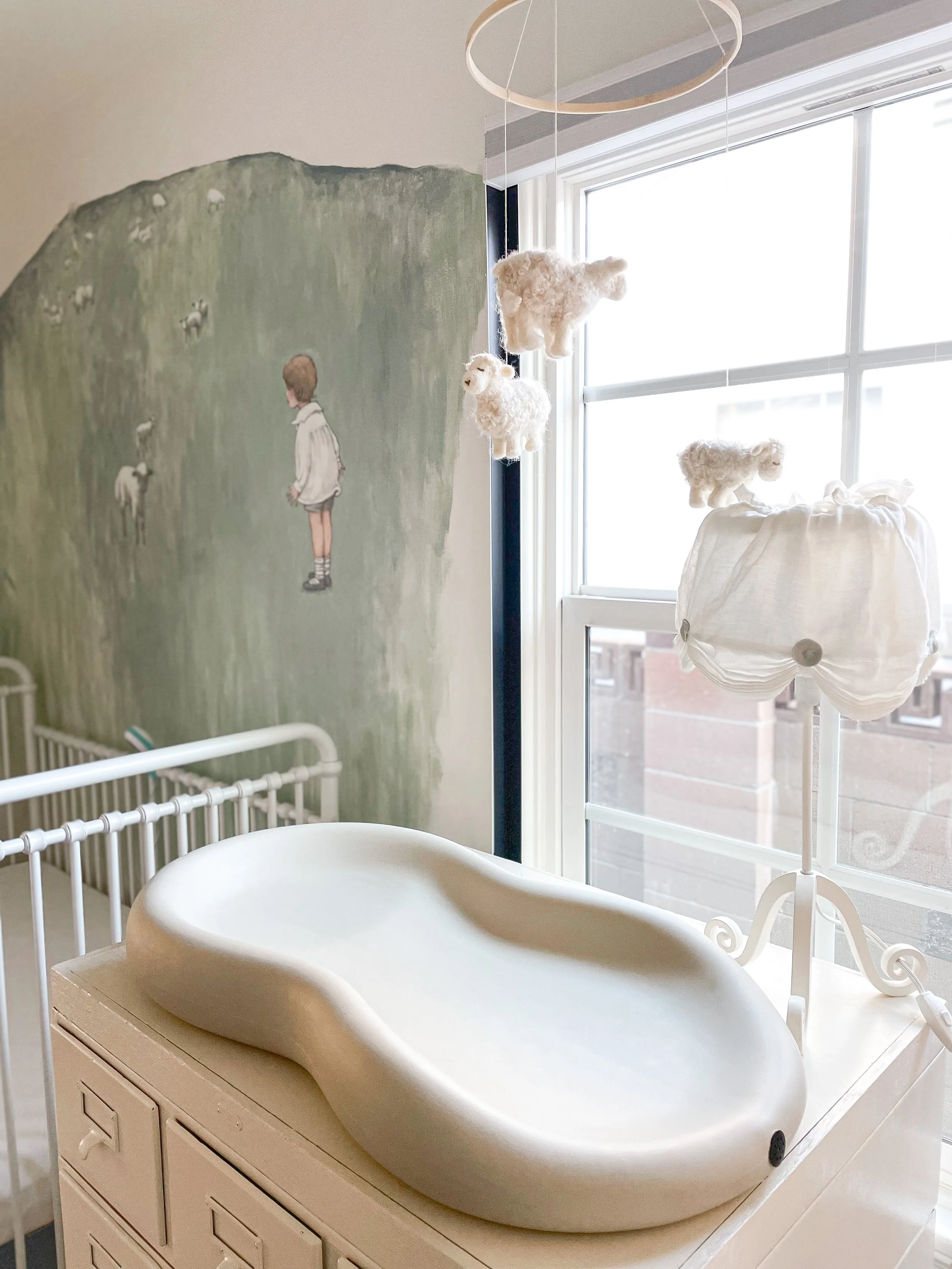 handmade diy felt sheep baby mobile