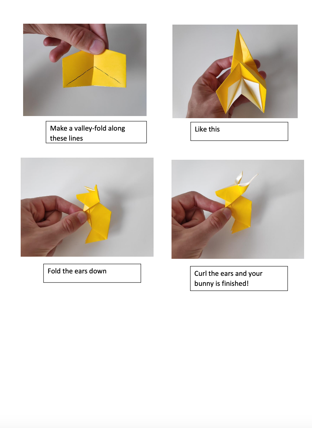 Origami Bunny Learn Step 4