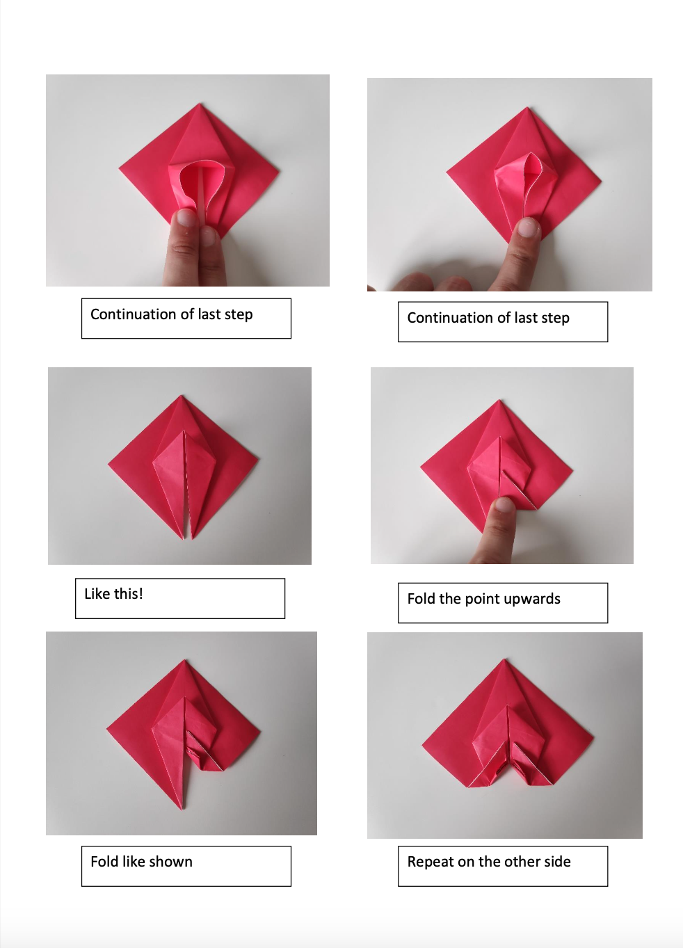 Origami Heart Instructions Step 3