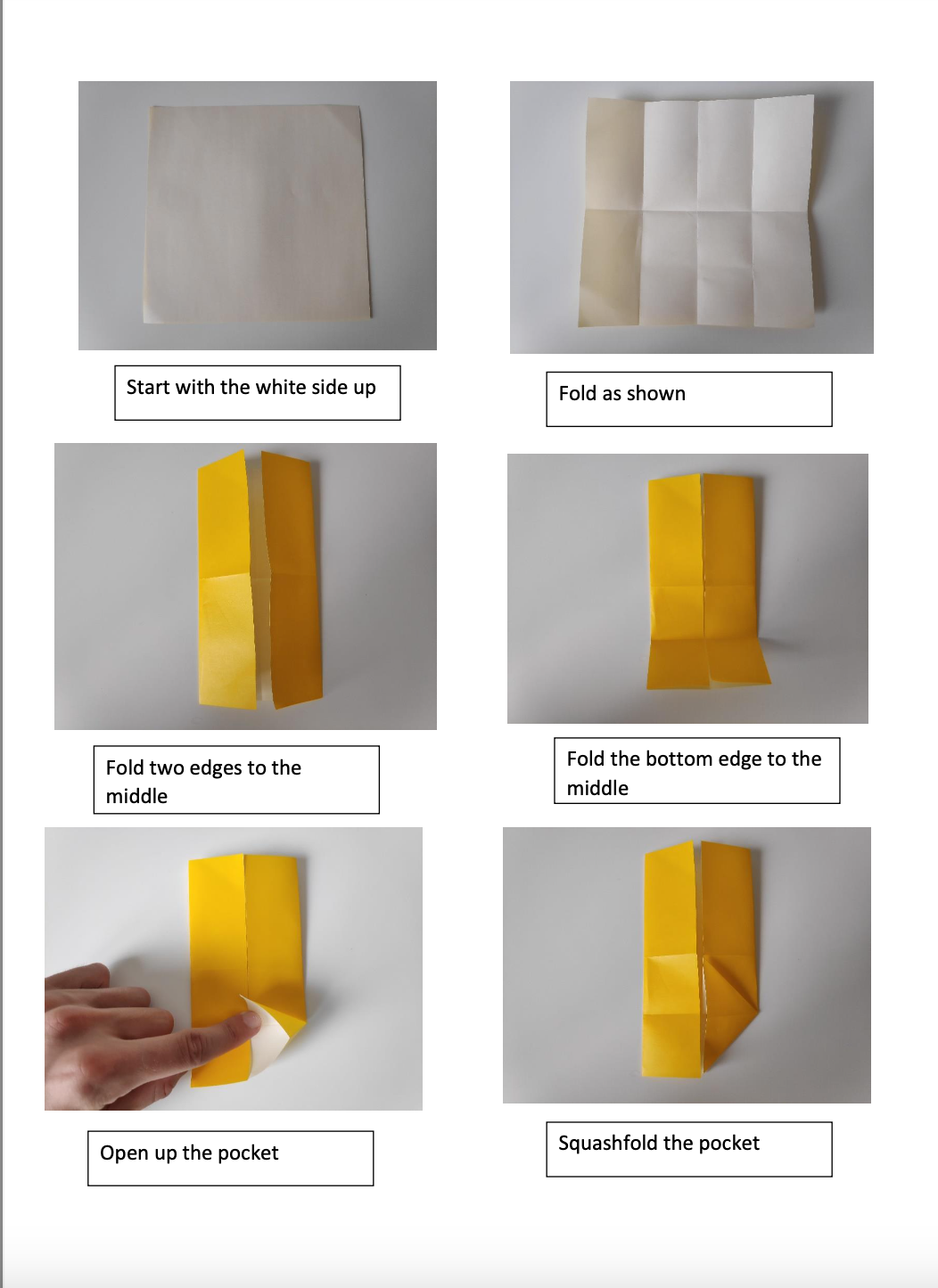 Origami Bunny Learn Step 1