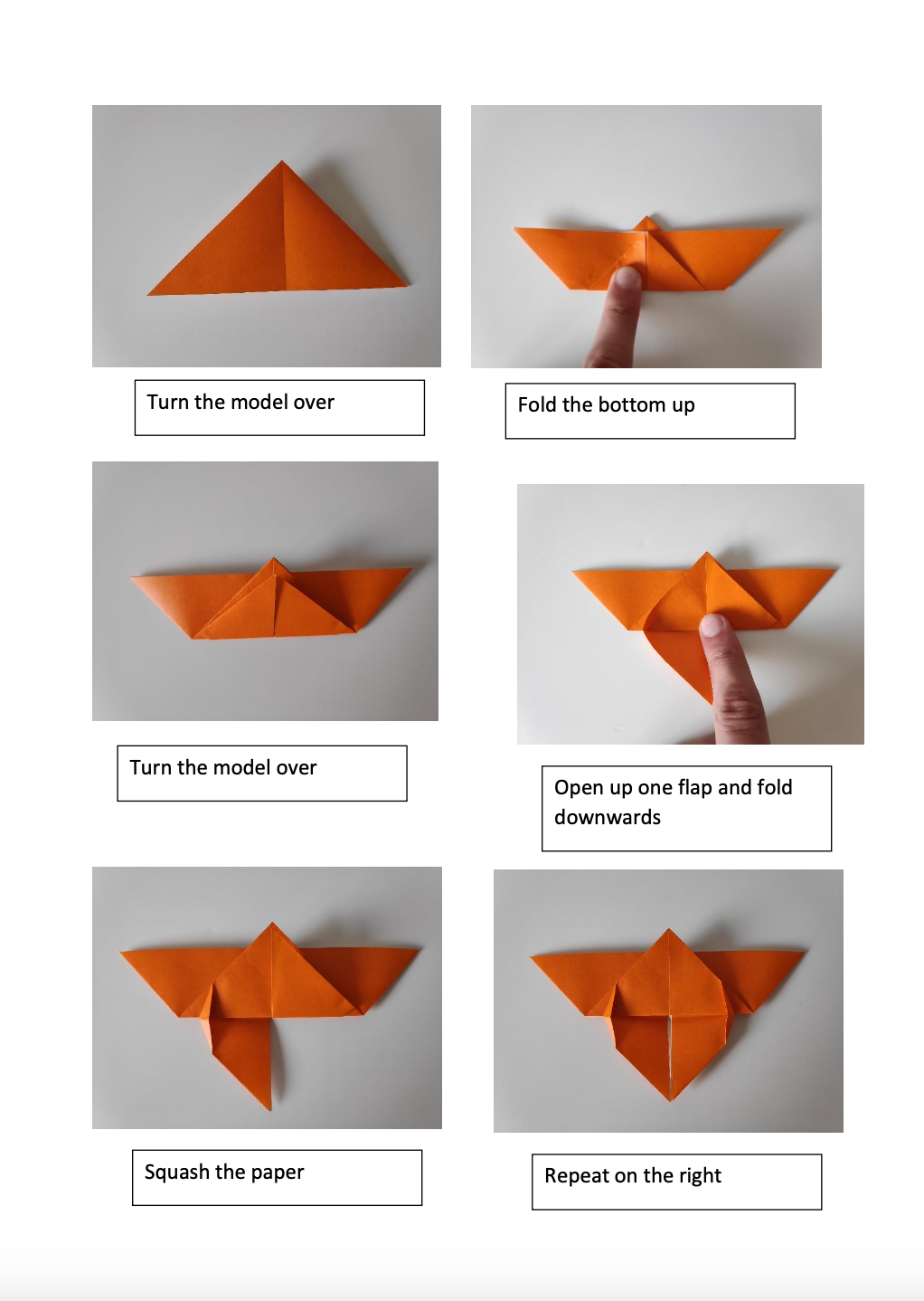 Origami Butterly lesson step 2