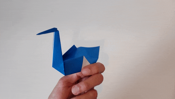 Blue Origami Swan