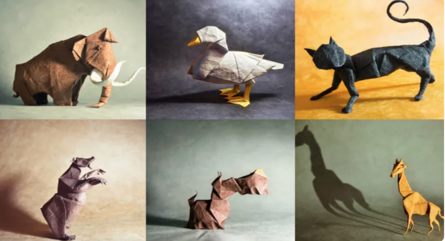 6 fancy origami animals