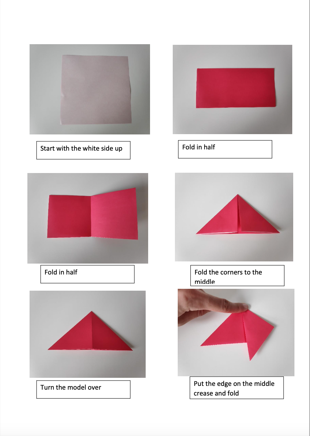 Origami Heart Instructions Step 1