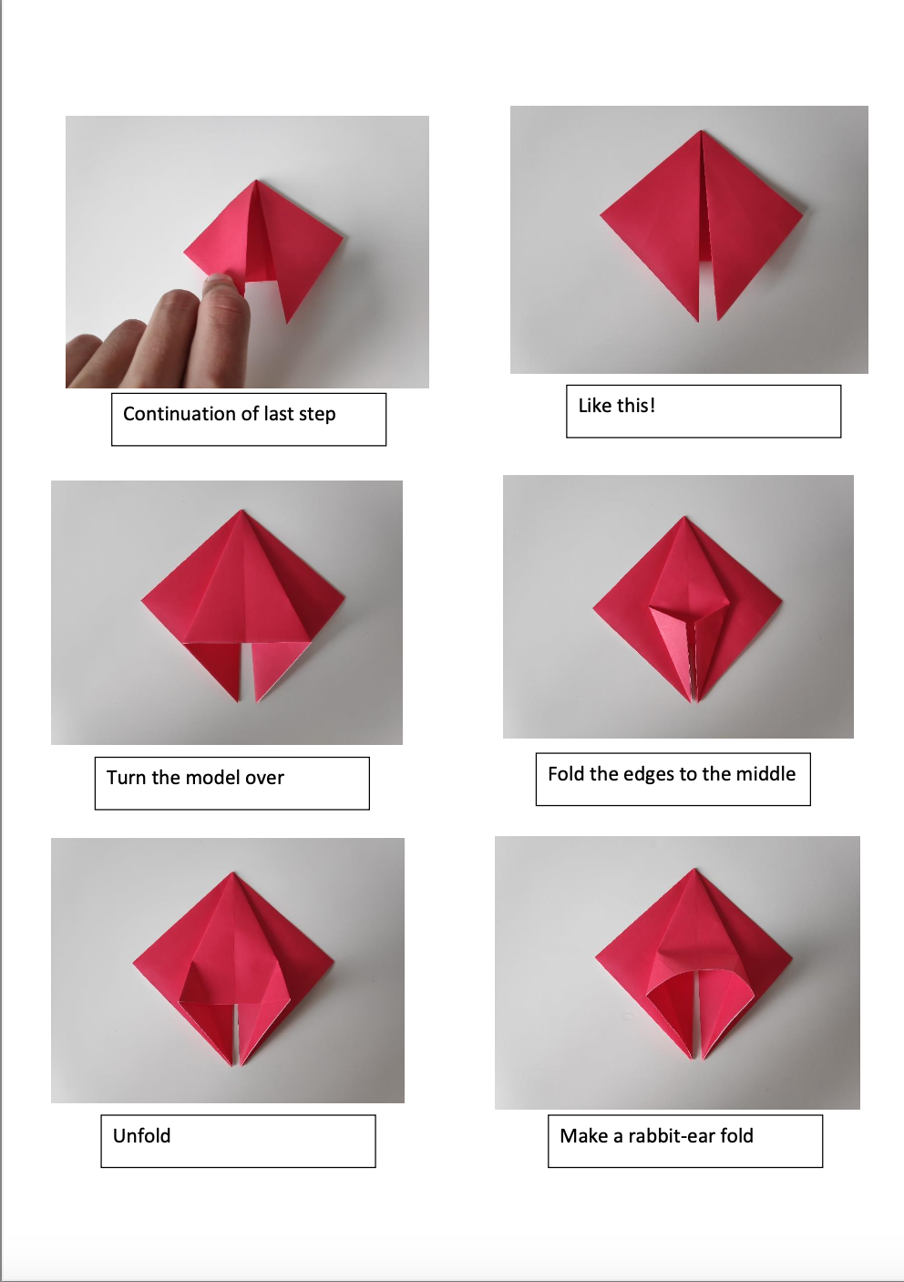 Origami Heart Instructions Step 2