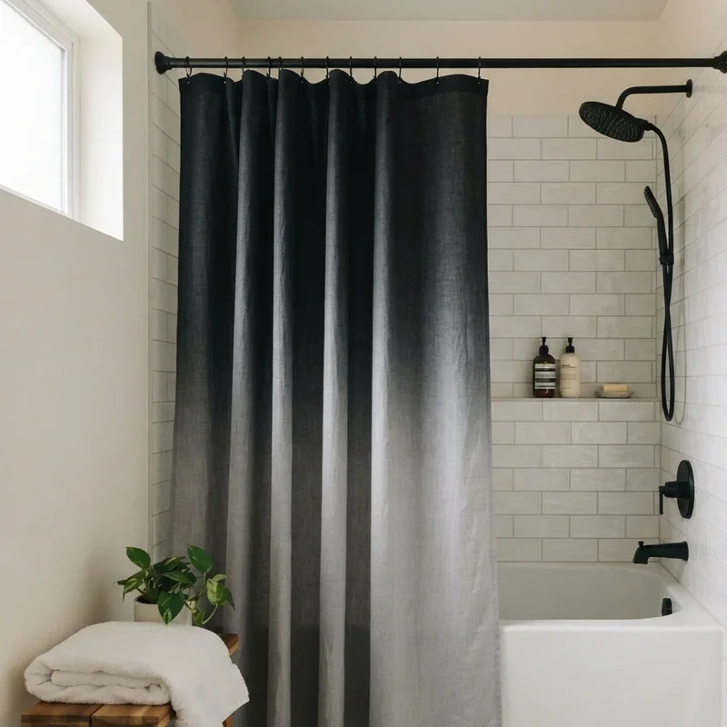 Black Shower Curtain Bathroom Ideas