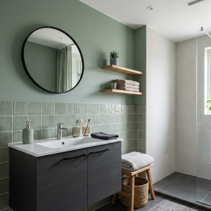 Grey and Green Bathroom Ideas