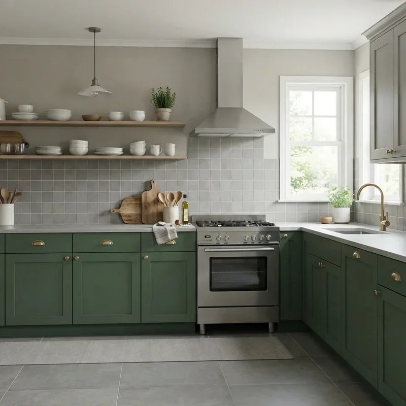 Green and Gray Kitchen Ideas