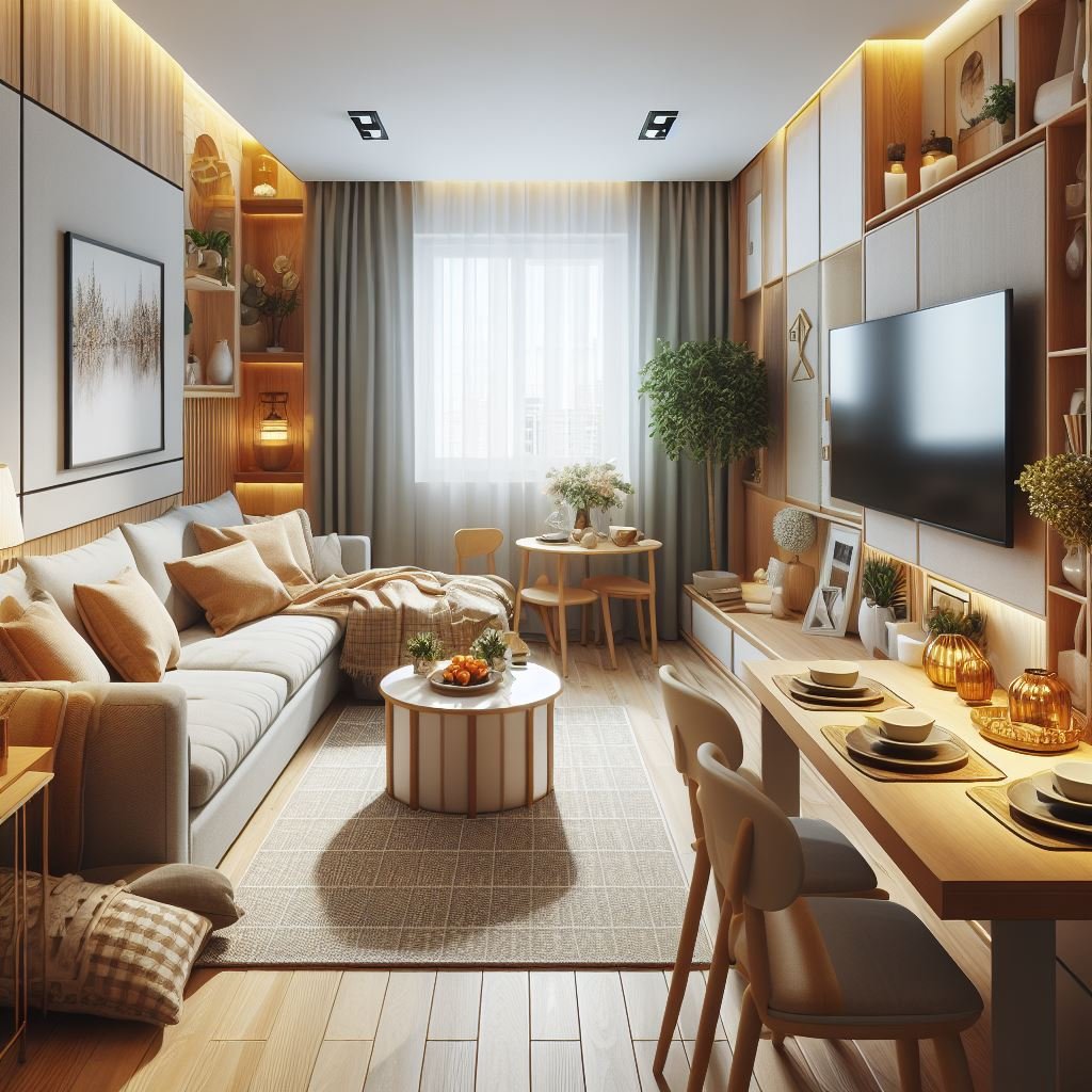 15 Small Living Room Ideas with TV and Dining Table