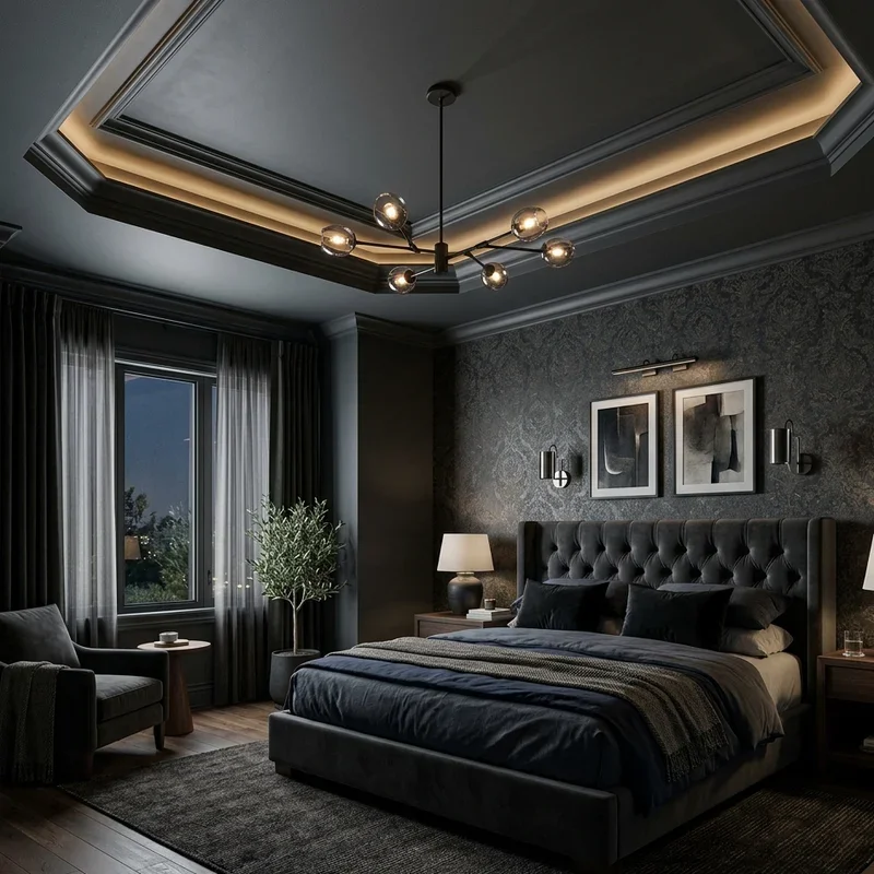 Dark Master Bedroom Tray Ceiling Ideas