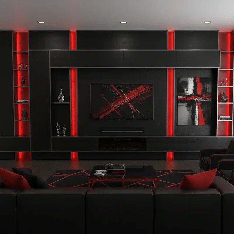 Black and Red Living Room Ideas