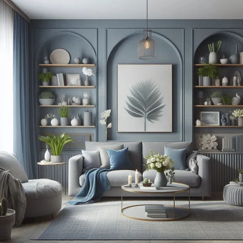 Grey Light Blue Home Decor