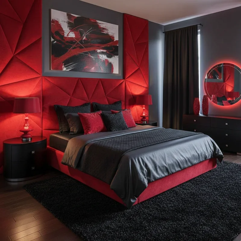 Red and Black Bedroom Ideas