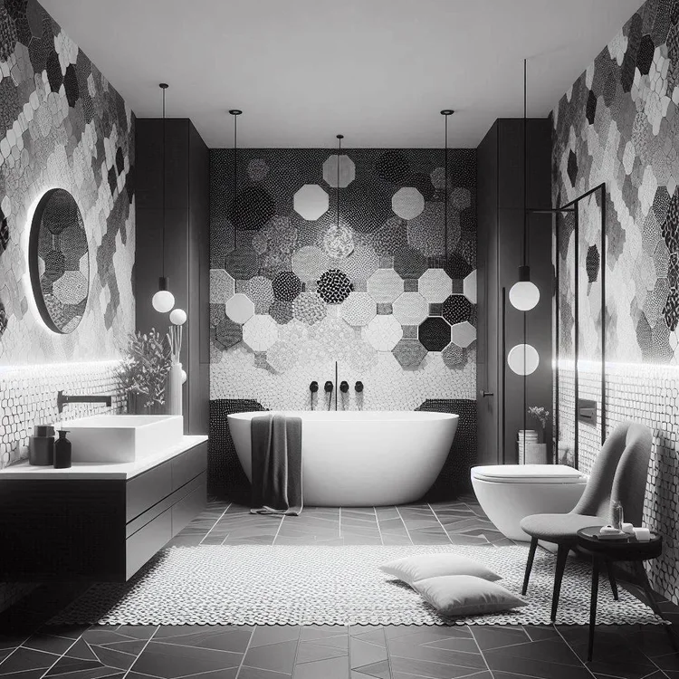 15 Black, White, and Grey Bathroom Ideas for Sleek Style