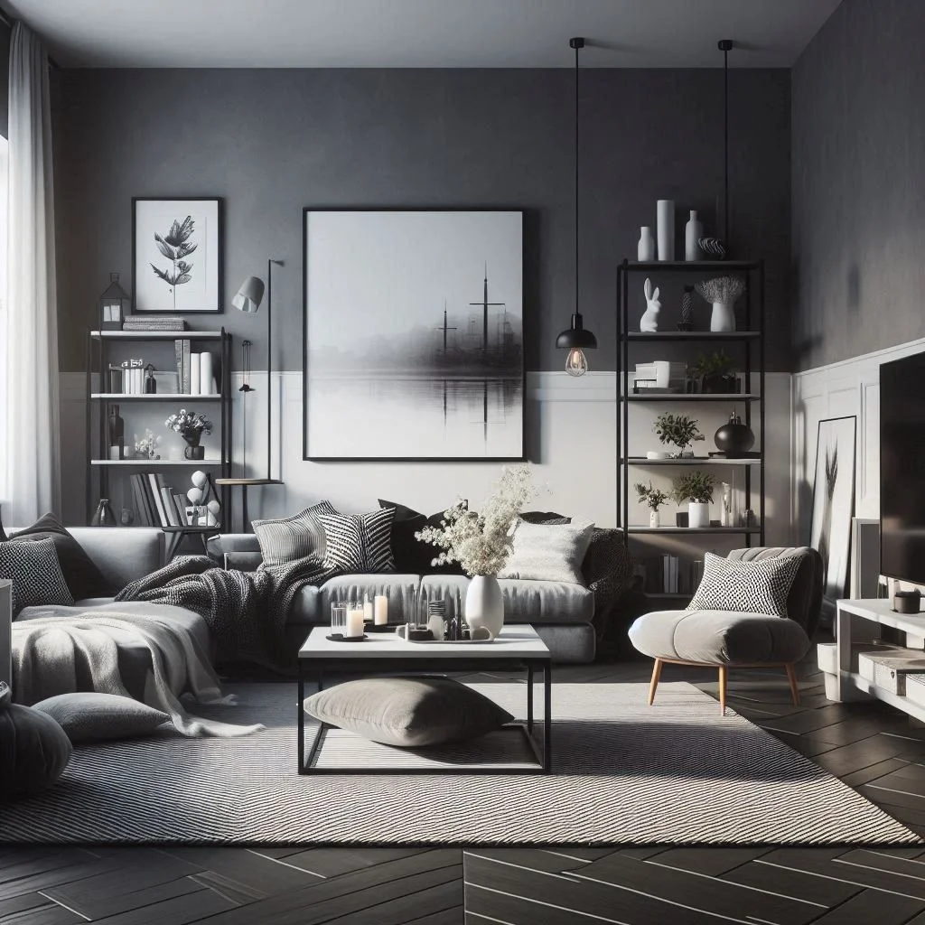 15 Black, White, and Grey Living Room Ideas