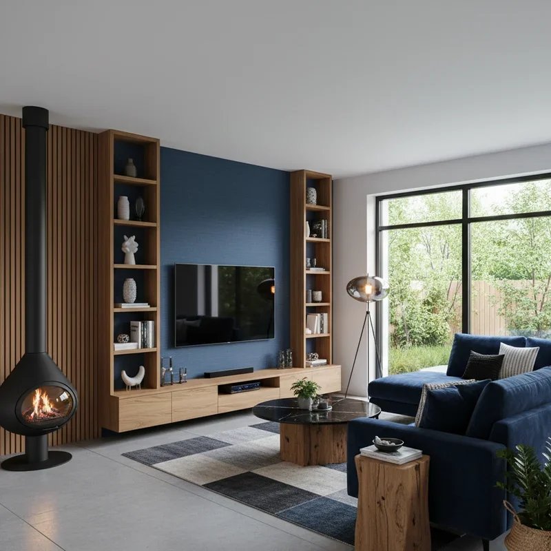 Black and Blue Living Room Ideas