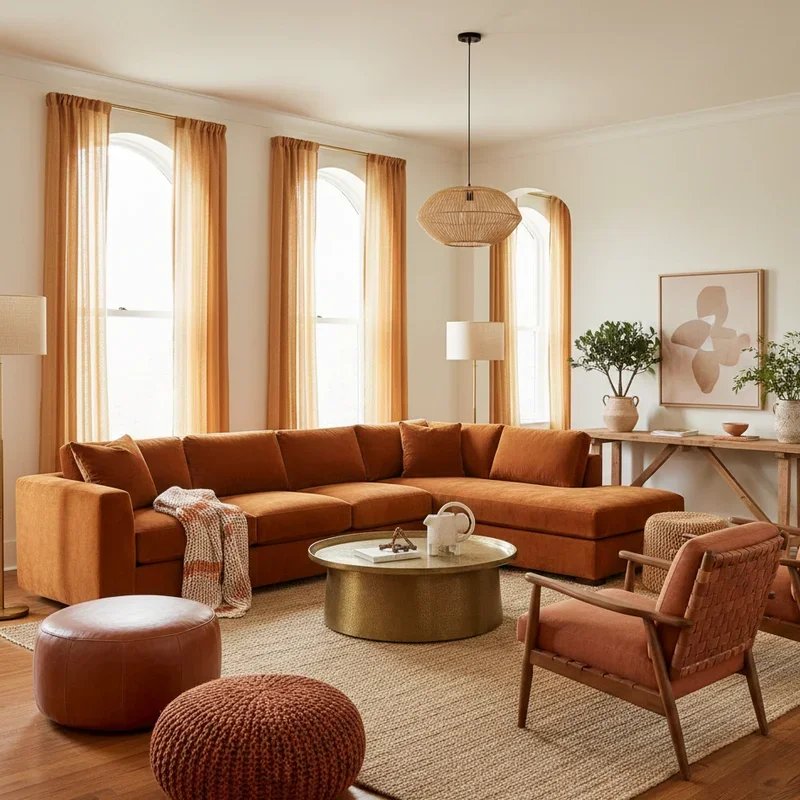 Burnt Orange Living Room Ideas