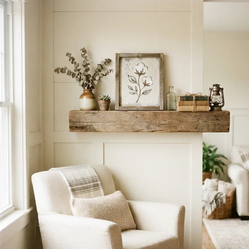 Farmhouse Living Room Shelf Decor Ideas