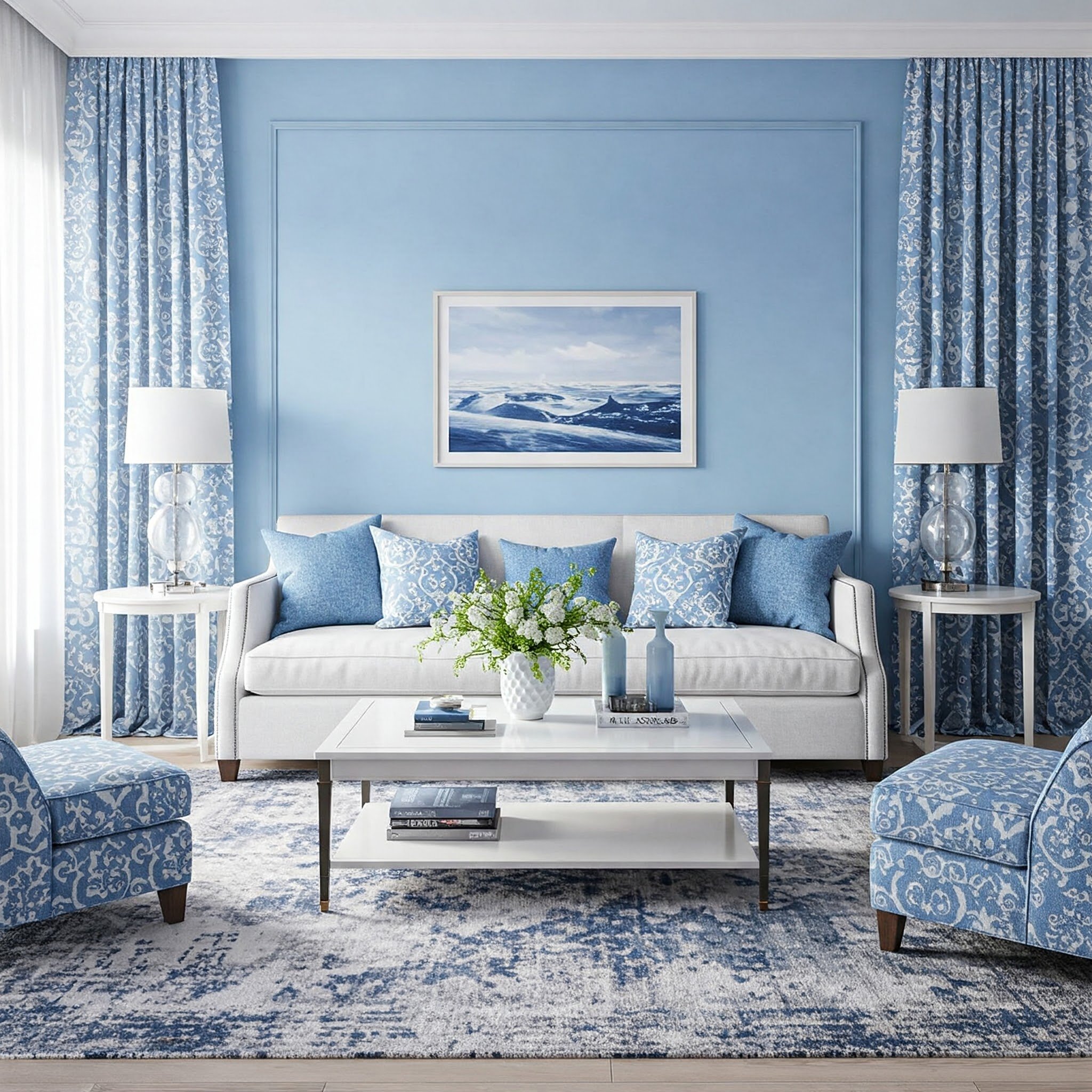 Blue and White Room