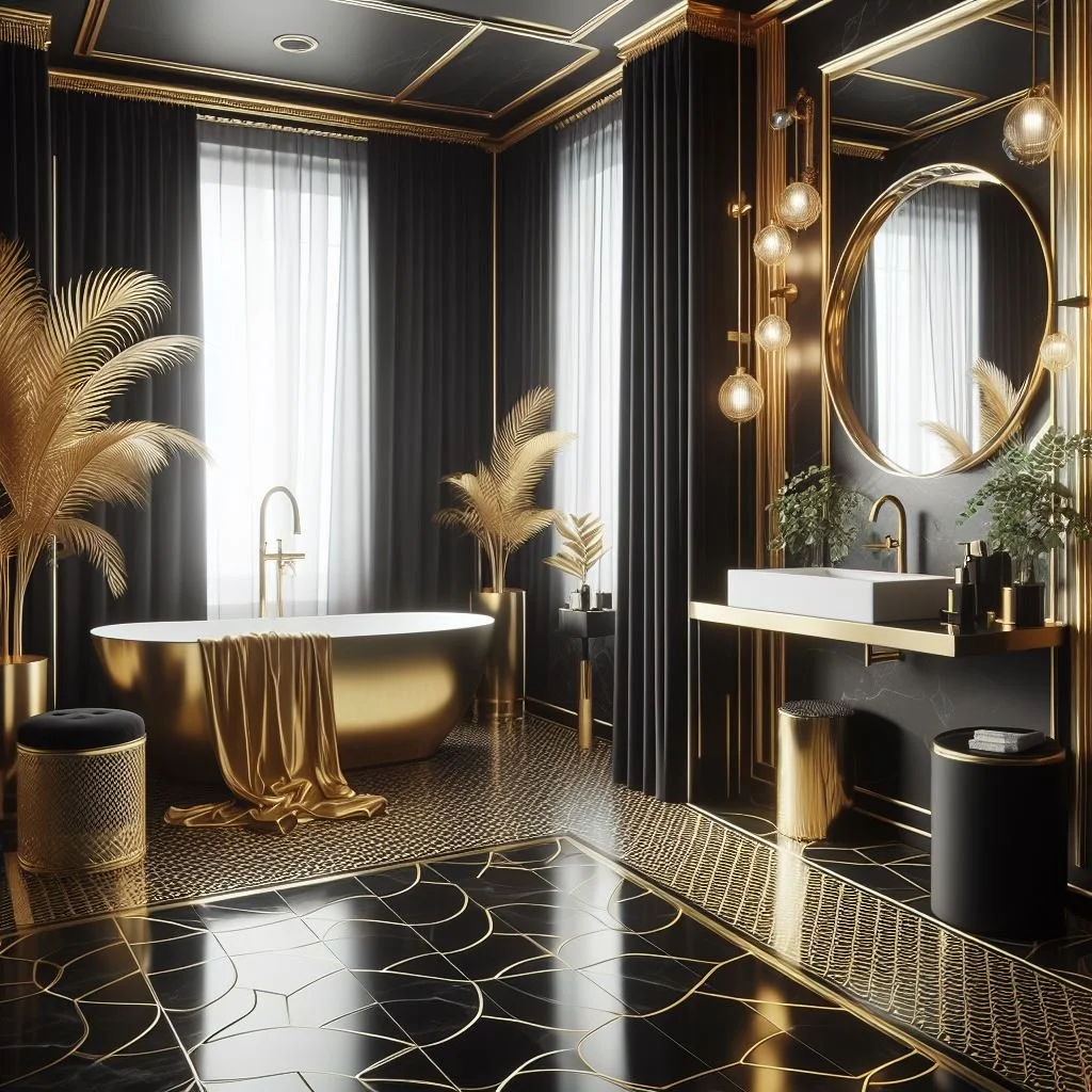 15 Luxurious Black and Gold Bathroom Ideas for Elegance