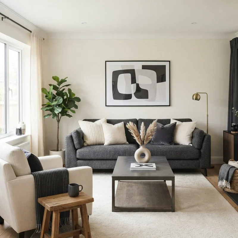 Cream and Gray Living Room Ideas