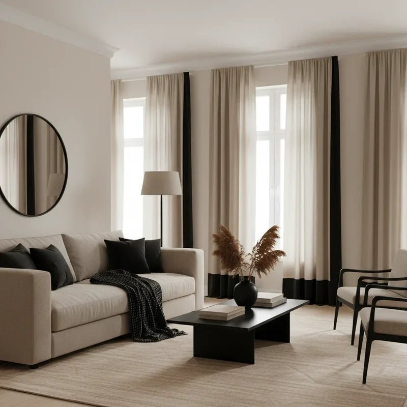 Black and Beige Living Room Ideas