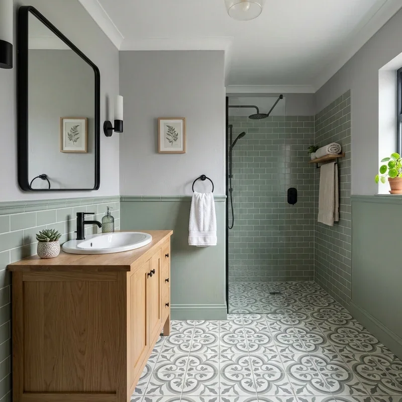Grey and Green Bathroom Ideas