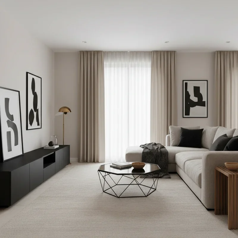Black and Beige Living Room Ideas