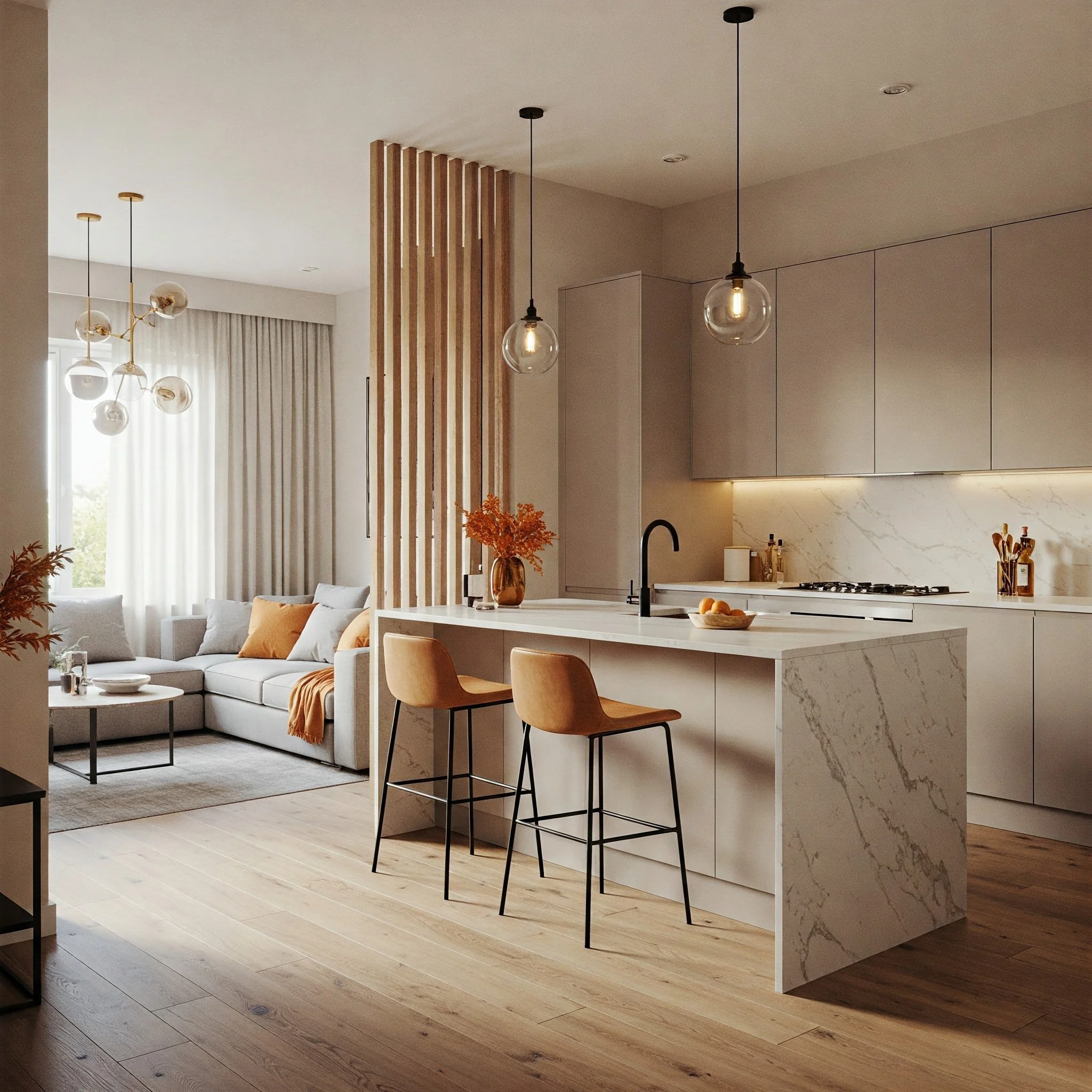 Interior Design For Open Kitchen Living Room