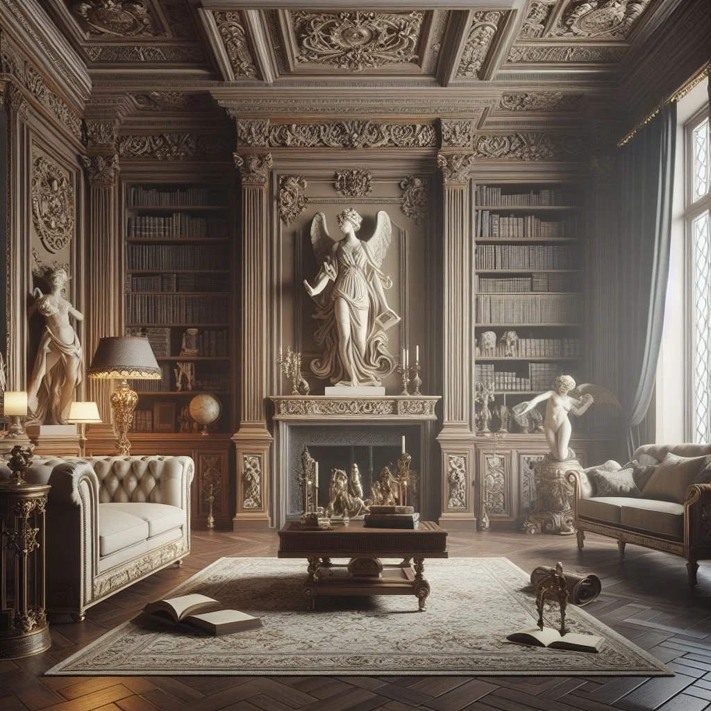 Dark Academia Living Room Design