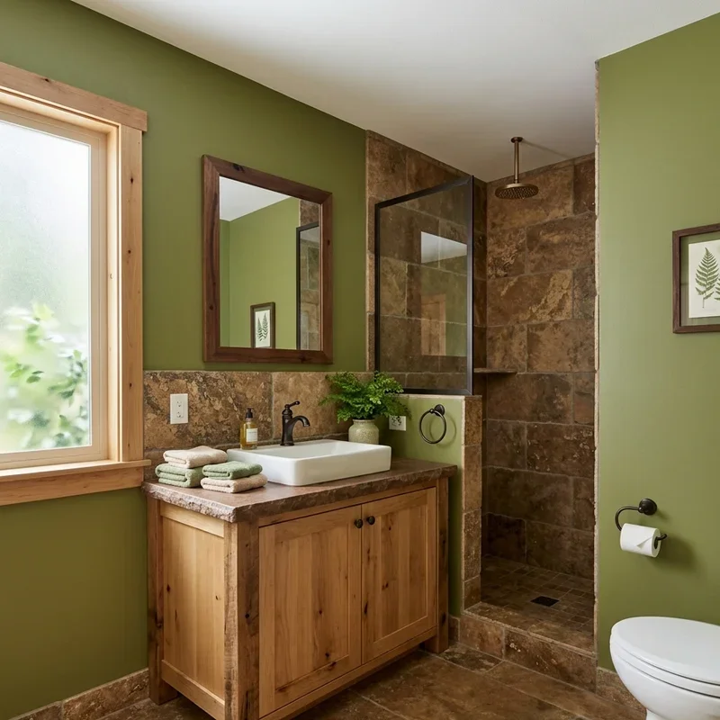 Green and Brown Bathroom Ideas