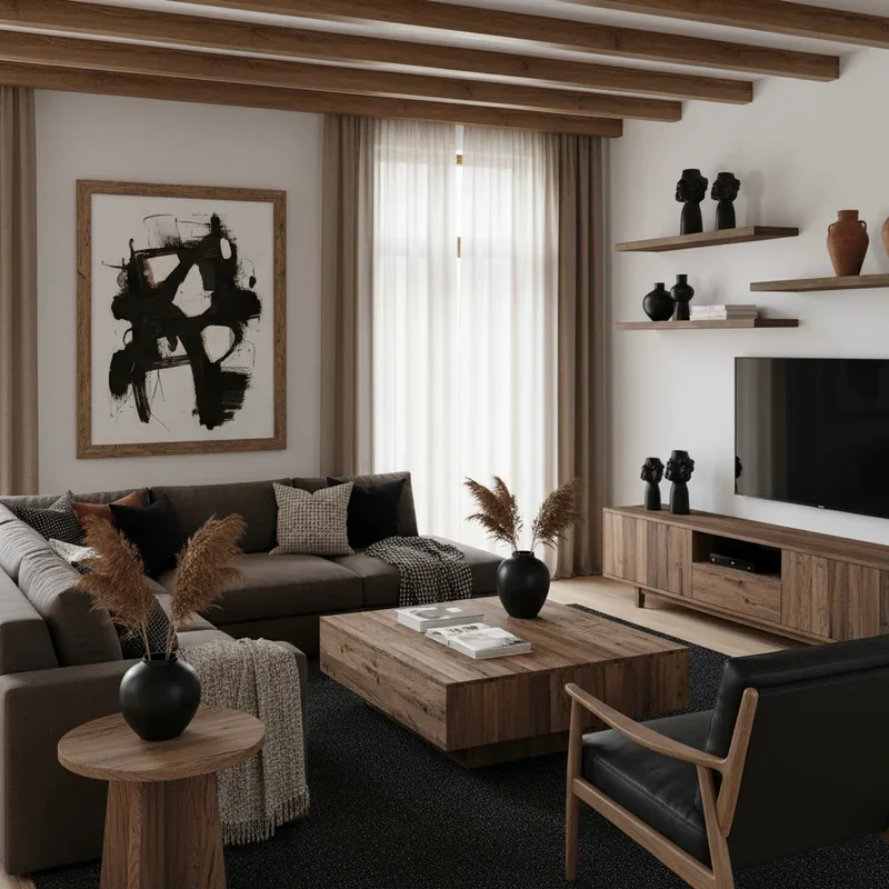 Black and Brown Living Room Ideas