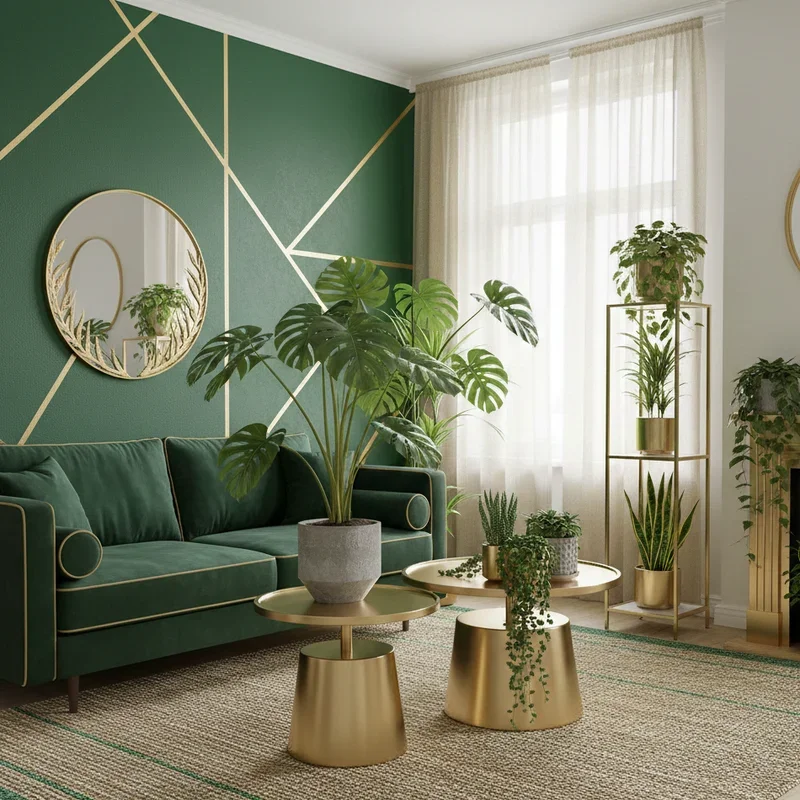 Green and Gold Living Room Ideas