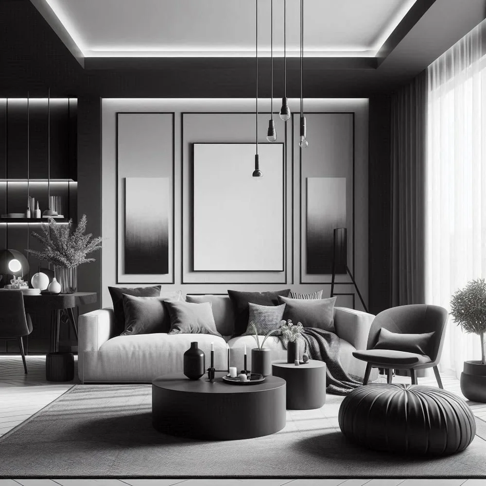 15 Black, White, and Grey Living Room Ideas