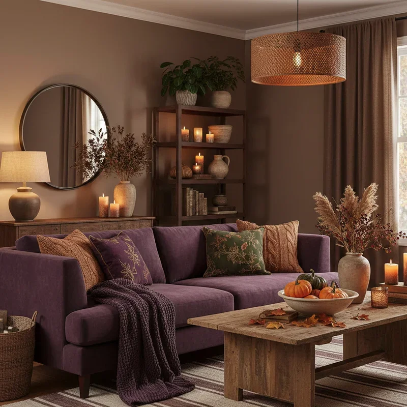 Purple and Brown Living Room Ideas