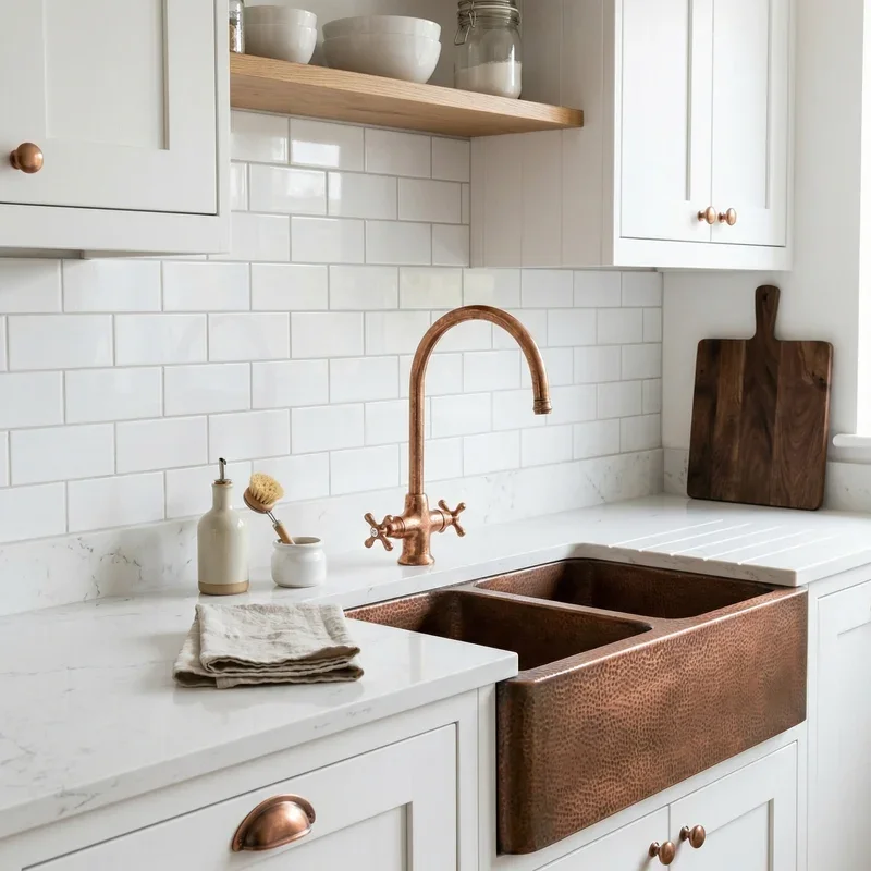 White and Copper Kitchen Ideas