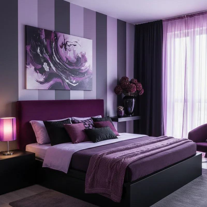Purple and Black Bedroom Ideas