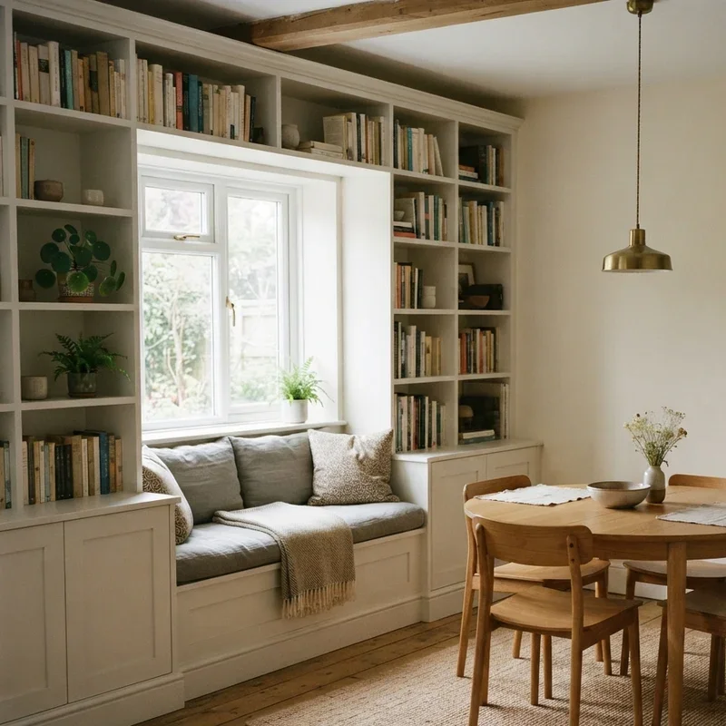 Dining Room with Bookshelves Ideas