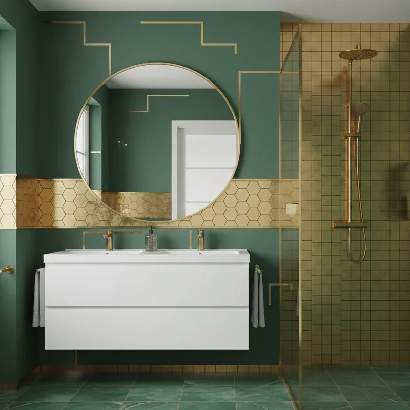 Green and Gold Bathroom Ideas
