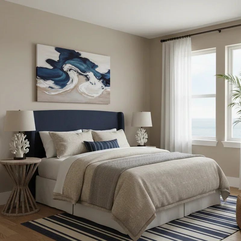 Navy Blue and Beige Bedroom Ideas