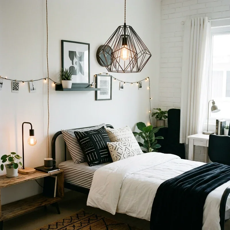 Black and White Dorm Room Ideas