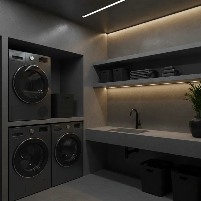 Black Laundry Room Ideas