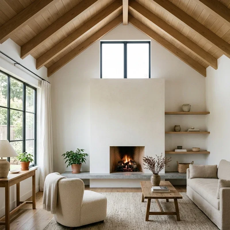 Living Room Vaulted Ceiling Fireplace Ideas