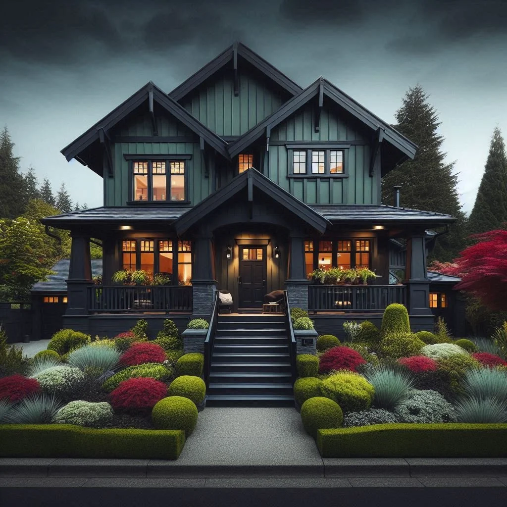 15 Dark Green House with Black Trim Ideas to Try