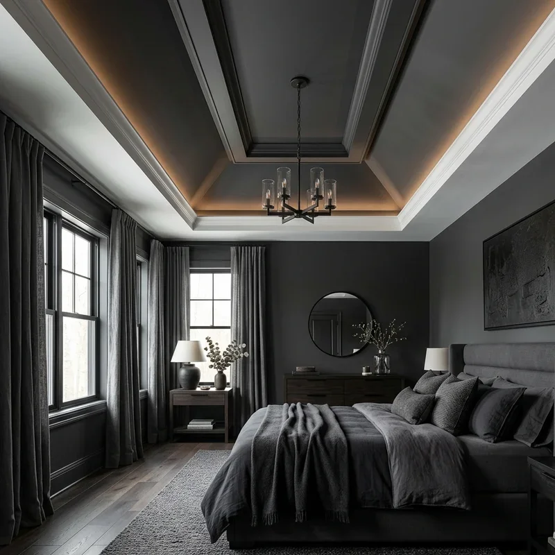 Dark Master Bedroom Tray Ceiling Ideas