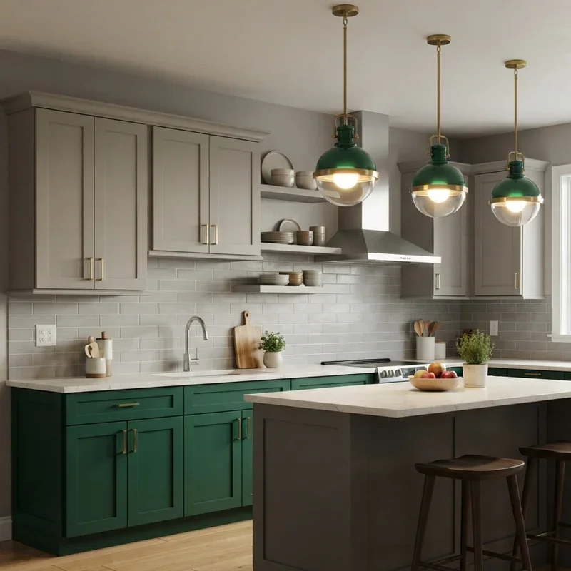Green and Gray Kitchen Ideas