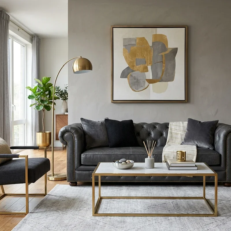 Dark Grey Leather Sofa Living Room Ideas