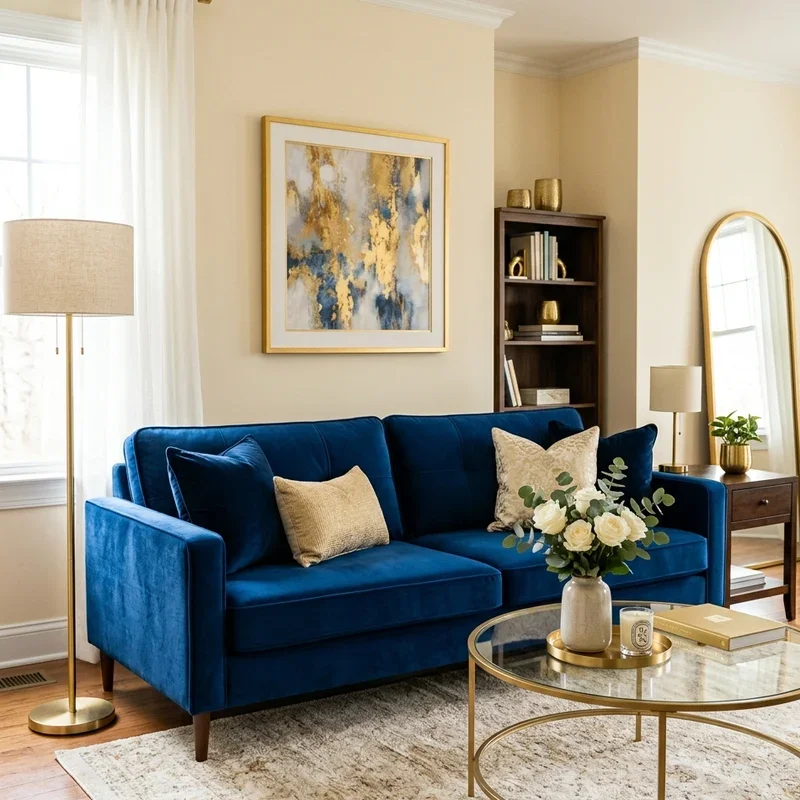 Royal Blue Couch Living Room Ideas